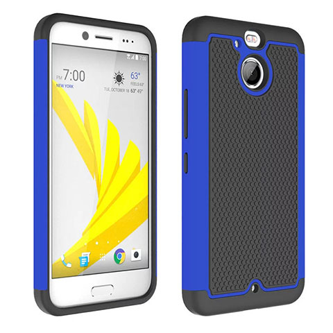 Cover Silicone Trasparente Opaca Laterale per HTC Bolt Blu