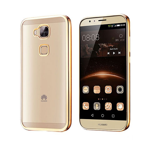 Cover Silicone Trasparente Opaca Laterale per Huawei G7 Plus Oro