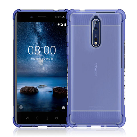 Cover Silicone Trasparente Ultra Slim Morbida per Nokia 8 Chiaro