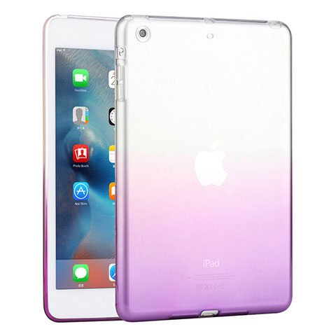 Cover Silicone Trasparente Ultra Slim Morbida Sfumato per Apple iPad Mini Viola