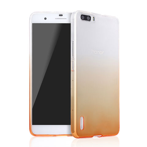 Cover Silicone Trasparente Ultra Slim Morbida Sfumato per Huawei Honor 6 Plus Giallo
