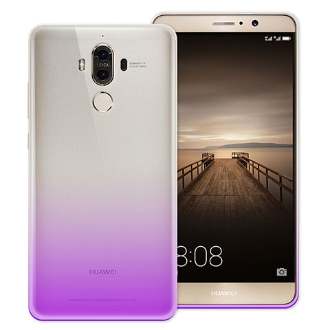 Cover Silicone Trasparente Ultra Slim Morbida Sfumato per Huawei Mate 9 Viola