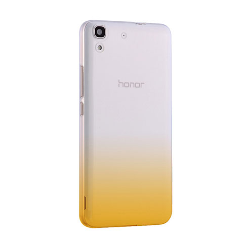 Cover Silicone Trasparente Ultra Slim Morbida Sfumato per Huawei Y6 Giallo