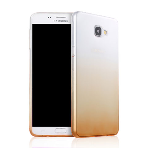 Cover Silicone Trasparente Ultra Slim Morbida Sfumato per Samsung Galaxy A9 Pro (2016) SM-A9100 Giallo