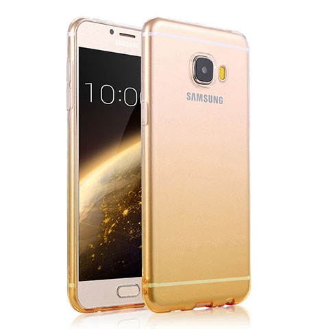Cover Silicone Trasparente Ultra Slim Morbida Sfumato per Samsung Galaxy C5 SM-C5000 Giallo