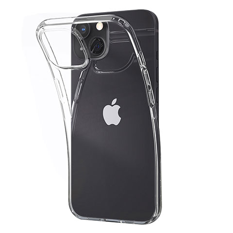 Cover Silicone Trasparente Ultra Sottile Morbida A02 per Apple iPhone 14 Chiaro