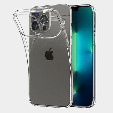 Cover Silicone Trasparente Ultra Sottile Morbida A06 per Apple iPhone 13 Pro Max Chiaro