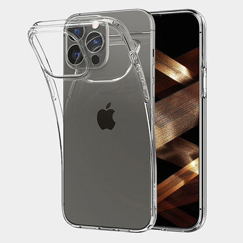 Cover Silicone Trasparente Ultra Sottile Morbida A06 per Apple iPhone 15 Pro Max Chiaro