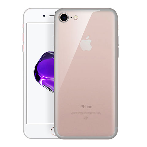 Cover Silicone Trasparente Ultra Sottile Morbida H01 per Apple iPhone 7 Grigio