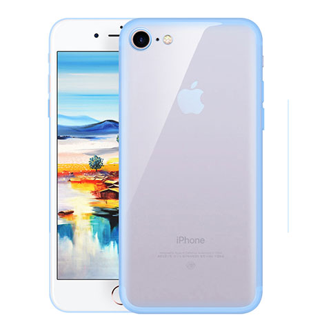 Cover Silicone Trasparente Ultra Sottile Morbida H01 per Apple iPhone SE3 2022 Cielo Blu