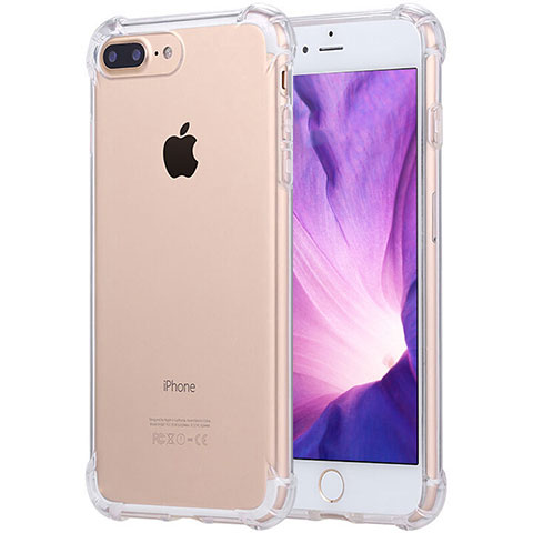 Cover Silicone Trasparente Ultra Sottile Morbida H03 per Apple iPhone 8 Plus Chiaro