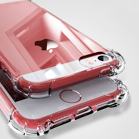 Cover Silicone Trasparente Ultra Sottile Morbida H04 per Apple iPhone 5S Chiaro