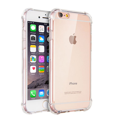 Cover Silicone Trasparente Ultra Sottile Morbida H04 per Apple iPhone 6 Chiaro