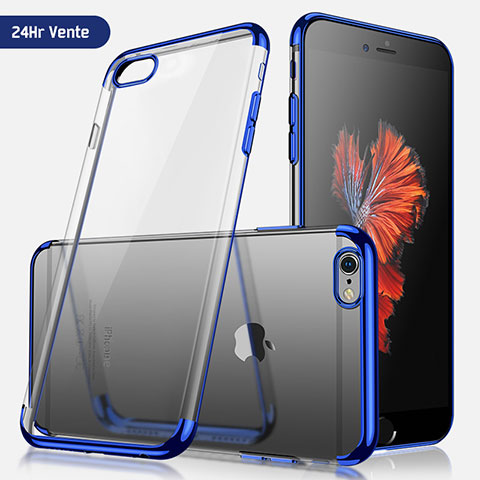 Cover Silicone Trasparente Ultra Sottile Morbida H04 per Apple iPhone 7 Blu