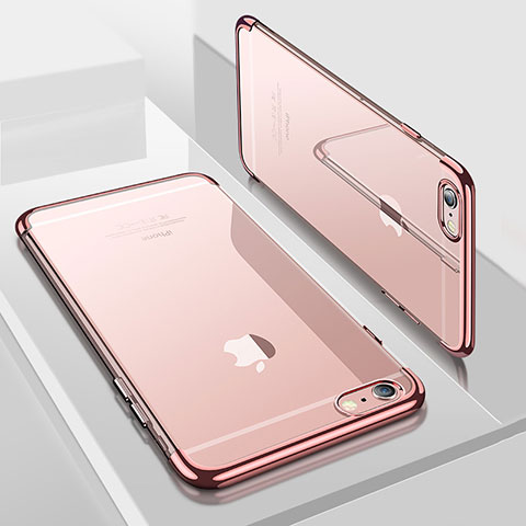 Cover Silicone Trasparente Ultra Sottile Morbida H04 per Apple iPhone SE (2020) Oro Rosa