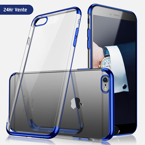 Cover Silicone Trasparente Ultra Sottile Morbida H05 per Apple iPhone 6S Blu
