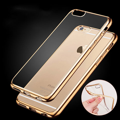 Cover Silicone Trasparente Ultra Sottile Morbida H06 per Apple iPhone 6S Oro