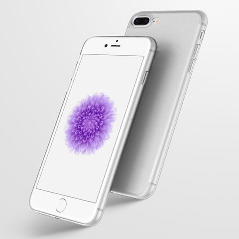 Cover Silicone Trasparente Ultra Sottile Morbida H22 per Apple iPhone 8 Plus Chiaro