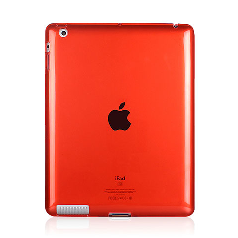 Cover Silicone Trasparente Ultra Sottile Morbida per Apple iPad 2 Rosso