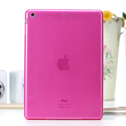 Cover Silicone Trasparente Ultra Sottile Morbida per Apple iPad Air Rosa Caldo
