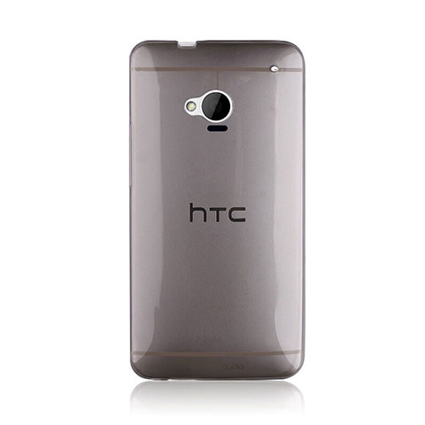 Cover Silicone Trasparente Ultra Sottile Morbida per HTC One M7 Grigio