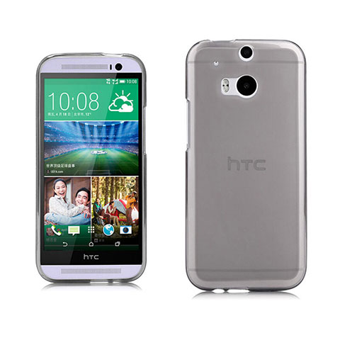 Cover Silicone Trasparente Ultra Sottile Morbida per HTC One M8 Grigio