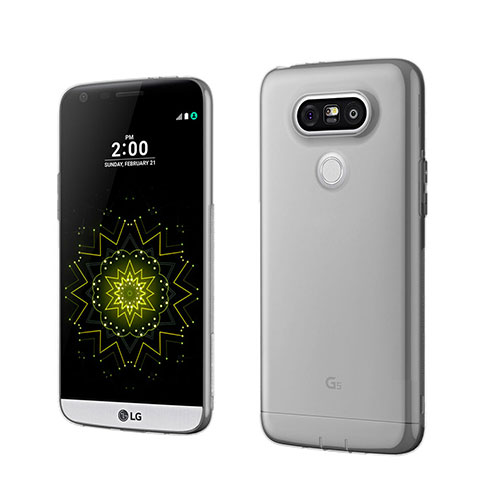 Cover Silicone Trasparente Ultra Sottile Morbida per LG G5 Grigio