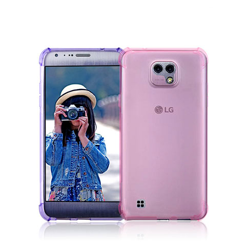 Cover Silicone Trasparente Ultra Sottile Morbida per LG X Cam Rosa