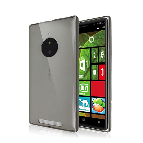 Cover Silicone Trasparente Ultra Sottile Morbida per Nokia Lumia 830 Grigio
