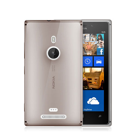 Cover Silicone Trasparente Ultra Sottile Morbida per Nokia Lumia 925 Grigio