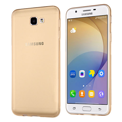 Cover Silicone Trasparente Ultra Sottile Morbida per Samsung Galaxy J5 Prime G570F Oro
