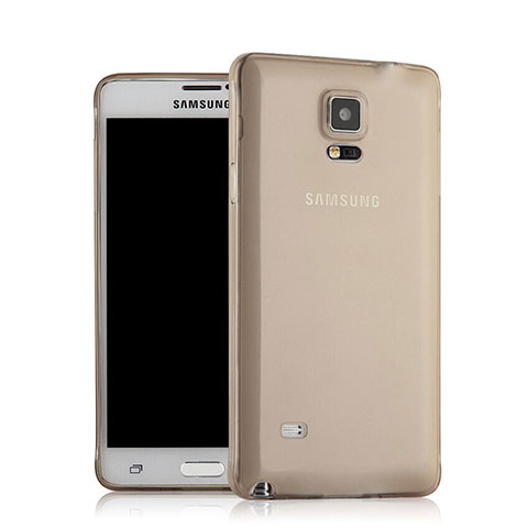Cover Silicone Trasparente Ultra Sottile Morbida per Samsung Galaxy Note 4 Duos N9100 Dual SIM Grigio