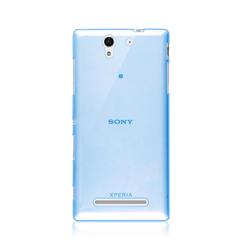 Cover Silicone Trasparente Ultra Sottile Morbida per Sony Xperia C3 Blu