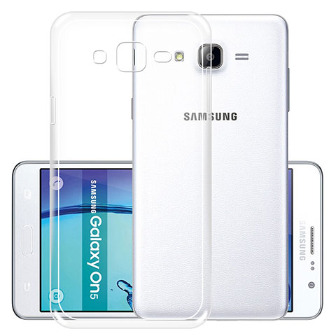 Cover Silicone Trasparente Ultra Sottile Morbida R01 per Samsung Galaxy On5 G550FY Chiaro