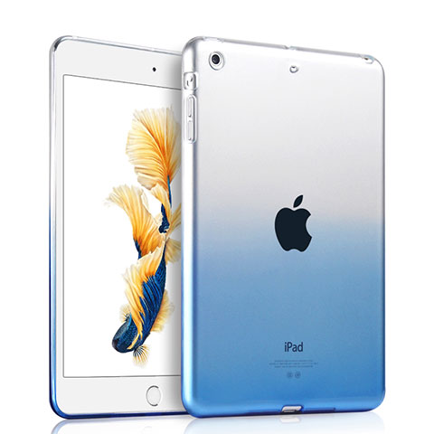 Cover Silicone Trasparente Ultra Sottile Morbida Sfumato per Apple iPad Air Blu