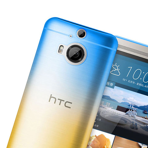 Cover Silicone Trasparente Ultra Sottile Morbida Sfumato per HTC One M9 Plus Arancione