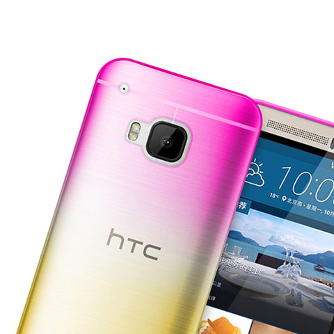 Cover Silicone Trasparente Ultra Sottile Morbida Sfumato per HTC One M9 Rosa