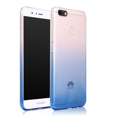 Cover Silicone Trasparente Ultra Sottile Morbida Sfumato per Huawei Enjoy 7 Blu