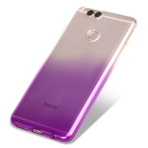 Cover Silicone Trasparente Ultra Sottile Morbida Sfumato per Huawei Honor V10 Viola