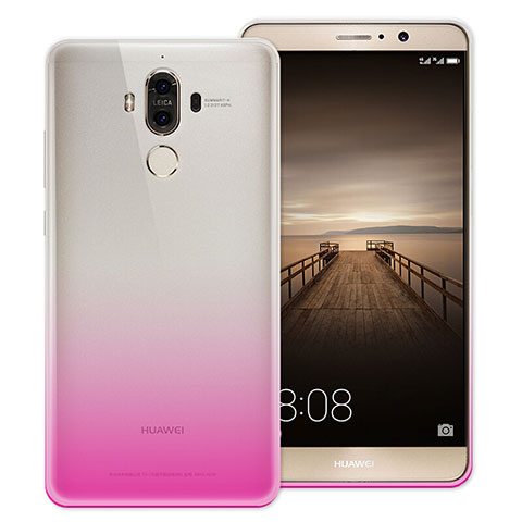 Cover Silicone Trasparente Ultra Sottile Morbida Sfumato per Huawei Mate 9 Rosa