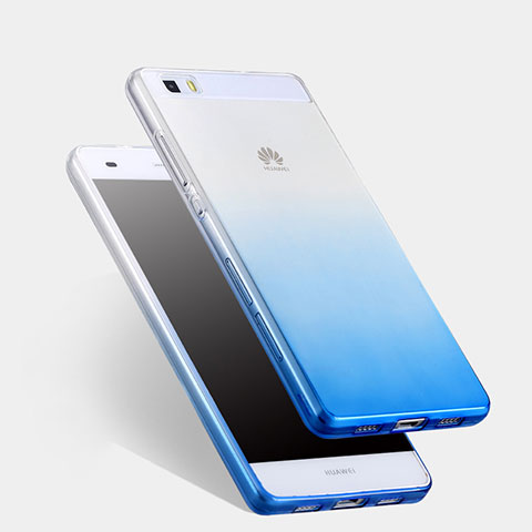 Cover Silicone Trasparente Ultra Sottile Morbida Sfumato per Huawei P8 Lite Blu