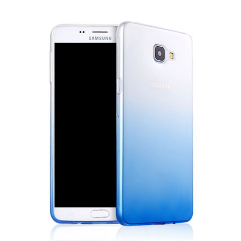 Cover Silicone Trasparente Ultra Sottile Morbida Sfumato per Samsung Galaxy A9 (2016) A9000 Blu