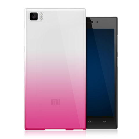 Cover Silicone Trasparente Ultra Sottile Morbida Sfumato per Xiaomi Mi 3 Rosa