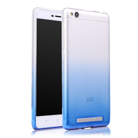 Cover Silicone Trasparente Ultra Sottile Morbida Sfumato per Xiaomi Redmi 3 Blu