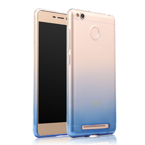 Cover Silicone Trasparente Ultra Sottile Morbida Sfumato per Xiaomi Redmi 3S Blu