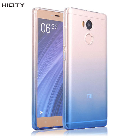 Cover Silicone Trasparente Ultra Sottile Morbida Sfumato per Xiaomi Redmi 4 Prime High Edition Blu