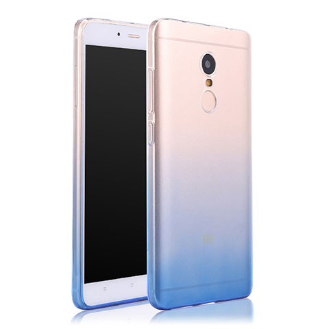 Cover Silicone Trasparente Ultra Sottile Morbida Sfumato per Xiaomi Redmi Note 4 Blu