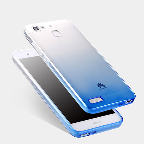 Cover Silicone Trasparente Ultra Sottile Morbida Sfumato Q01 per Huawei Enjoy 5S Blu