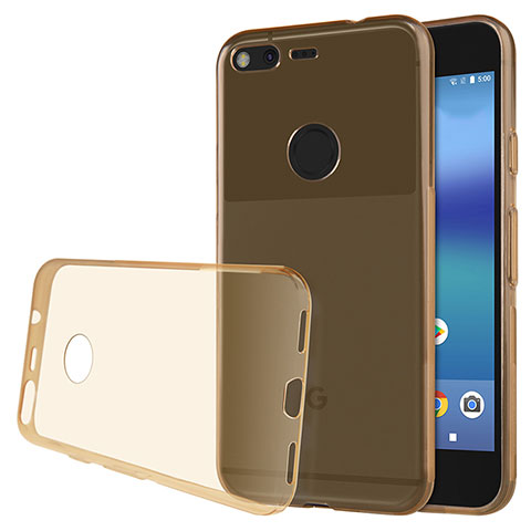 Cover Silicone Trasparente Ultra Sottile Morbida T02 per Google Pixel XL Oro