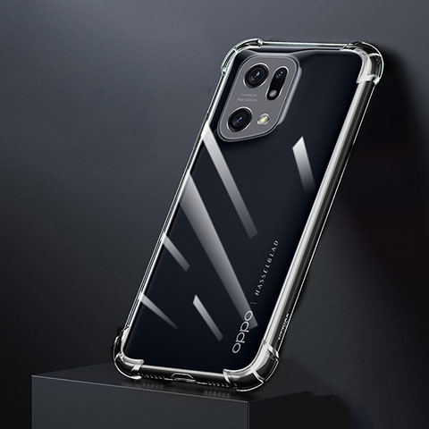 Cover Silicone Trasparente Ultra Sottile Morbida T02 per Oppo Find X5 Pro 5G Chiaro